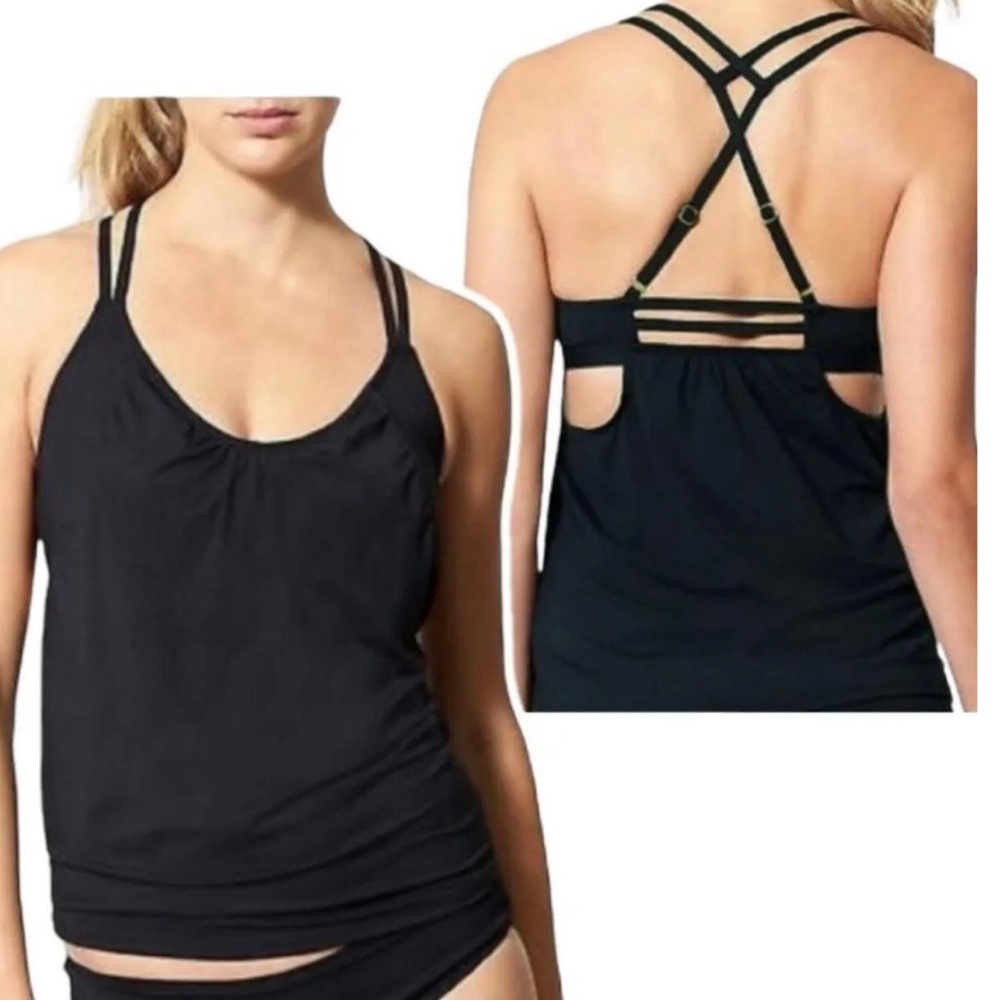 Black Athleta Tankini Top, NWT, size XS